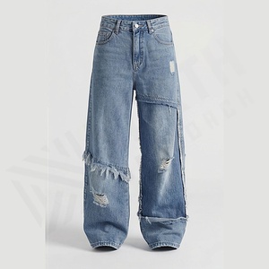 Nouveau style – Jean en denim décontracté pour homme, coupe droite, couleur unie, tendance coréenne, passe-partout, tissé, coupe ample, couleur personnalisable, qualité supérieure - Product Image 1