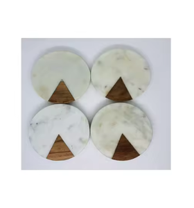 Wholesale New Stylish Marble Wood Coaster Handmade Square Shape with High Selling Best Product for Mats & <b>Pads</b> Custom Logo - Product Image 6