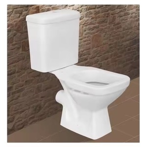 Céramique WC Sanitaire P Trap 2 Pièces Toilette Gravité Rinçage Forme Ronde Montage Au Sol Afrique Toilette - Product Image 5