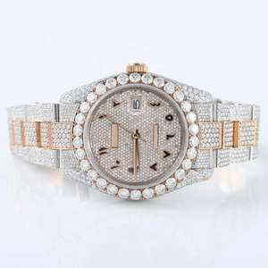 Top montres-bracelets en acier inoxydable mécanique Hip Hop Style Moissanite diamant Icedown Design cadran en verre fenêtre prix d'usine - Product Image 2