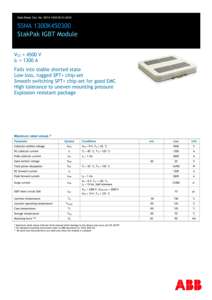 Módulo IGBT Hitachi Energy 5SNA 1300K450300 StakPak 4500V 1300A HVDC para aplicaciones de potencia pulsada y disyuntores FACTS - Product Image 2