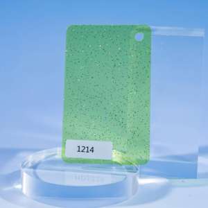 Feuille d'acrylique découpée au laser couleur vert lime pailleté 1/8'' ColorCarve avec service de découpe - Product Image 1