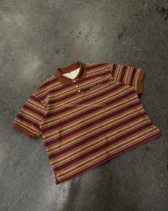 Camisetas Polo de Manga Corta para Hombre, Personalizadas, de Algodón Grueso, con Bordado de Rayas, Estilo Cropped, Marca Hongguan - Product Image 1