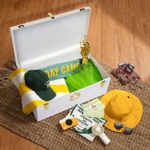 กล่องเก็บของโลหะสีขาวขนาดใหญ่ กล่องเหล็กตกแต่ง กล่องเก็บของที่ระลึก กล่องเก็บของสำหรับหอพักนักศึกษา พร้อมหูหิ้วสีทอง - Product Image 6