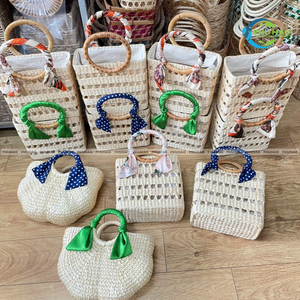 Bolso de mano vintage de paja de hierba marina con correa para uso versátil, elegante, ecológico para el verano, bolso de mujer para mujer - Product Image 5