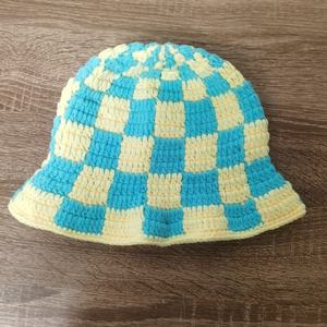 EFANBEANIE Custom Crochet European-American Style Bucket <b>Hat</b> Trendy Checkered Sun <b>Hat</b> Adults Hand Knit Cotton Yarn Daily Party - Product Image 5
