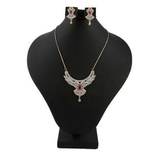 American Diamond <b>Locket</b> Set - Multi - Product Image 1