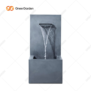 Fontaine à rideau d'eau rectangulaire noire en aluminium thermolaqué, résistante aux intempéries, pour jardin, vente directe usine 2026 - Product Image 5