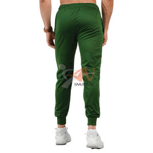 Pantalones verdes de rendimiento de primera calidad con logotipo impreso personalizado para hombre, pantalones de entrenamiento de gimnasio, pantalones cómodos con bolsillo y cremallera para hombre - Product Image 2