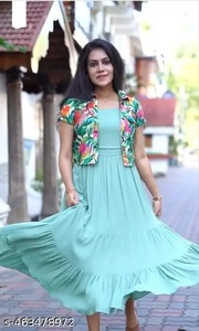 Fait à la main indien coton robe d'été élégant imprimé fleuri mariée cadeau longue fête porter naturel personnalisé femme mode - Product Image 2