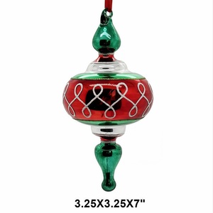 Adornos Navideños de Cristal Hechos a Mano de Primera Calidad, Decoraciones Clásicas de Lujo para Árboles de Navidad en Dorado, Rojo y Esmeralda - Product Image 2