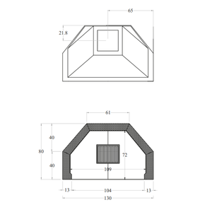 Lò sưởi Đốt Củi đúc sẵn với lò sưởi chịu lửa tiếp xúc m130ref calore - Product Image 3