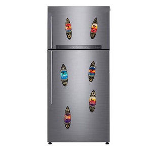 手工制作的加州冲浪板冰箱磁铁12厘米彩绘雕刻热带海滩和海洋纪念品磁铁 - Product Image 2