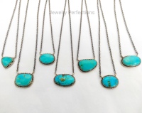 Top Qualité Naturel Turquoise Collier En Argent Sterling Arizona Turquoise Pendentif, Cadeaux De Fête, Prix D'usine En Vrac Bijoux