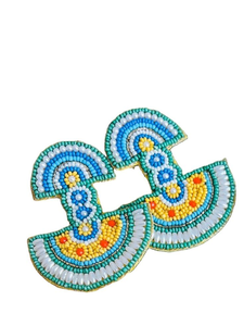 Pendientes bordados con cuentas de moda a la moda en diseño elegante hecho a mano con multicolor para mujeres y niñas de glowin fashion - Product Image 2