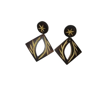 Boucles d'oreilles en bois de qualité supérieure pour femmes, style bohème, bijoux fantaisie, créoles tendance pour fêtes, mariages, cadeaux pour femme - Product Image 4