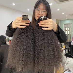 Cheveux naturels vietnamiens crépus raides faisceaux Yaki cheveux humains extensions de cheveux non traités - Product Image 1