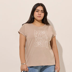 Camisetas de talla estadounidense para mujer, camisetas de gran tamaño para mujer, camisetas de talla grande con logotipo personalizado, Camiseta 100% de algodón con cuello redondo para mujer, informal para niñas - Product Image 1