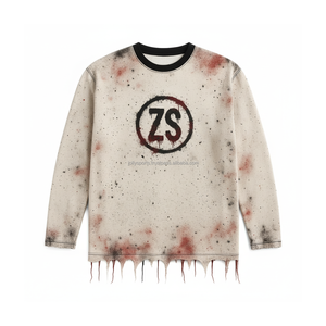 Sudadera de lana de peso pesado 380 GSM, estilo streetwear, efecto de tinte en aerosol, logotipo personalizado, diseño impreso, sudadera básica - Product Image 1