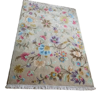 Tapis de haute qualité, livraison rapide, tapis indotibétain floral exquis, tissé à la main en laine de Nouvelle-Zélande, chef-d'œuvre artisanal