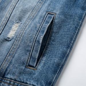 Veste en jean pour homme OEM, veste décontractée pour femme, vêtement d'extérieur d'automne, boutonnée, surdimensionnée, tendance de l'hiver, streetwear, couleur personnalisée - Product Image 5