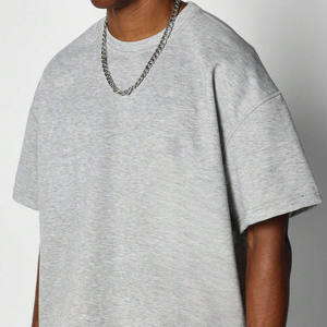 OEM personnalisé hommes t-shirts noir surdimensionné lourd 100% coton côtes équipage goutte épaule Streetwear haute qualité t-shirt pour homme - Product Image 6