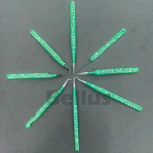 Pinzas clásicas con purpurina de volumen, herramienta de pestañas de acero inoxidable de alta calidad con personalización de logotipo y diseño duradero ecológico seguro - Product Image 5