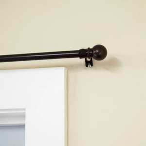 Adjustable <b>Curtain</b> Rod Set Ball <b>Finial</b> Heavy Duty Metal Wall Mount Brackets Oil Rubbed Bronze Finish Window Drapes Home Decor - Product Image 3