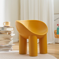 Fauteuil Lounge Nordique à Pieds d'Éléphant, Canapé Simple Minimaliste Tendance, Housse en Coton Durable et Écologique, Idéal pour l'Extérieur et la Chambre à Coucher, Relaxation