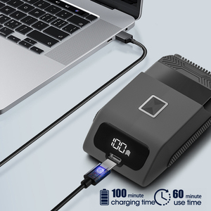 Rasoir électrique pour visage d'<span class=keywords><strong>homme</strong></span>, rasoir de voyage compact à double lame flottante et lames de peigne, tondeuse étanche pour barbe - Product Image 6