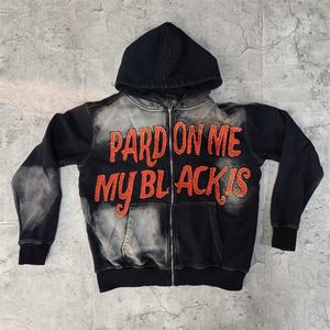 2025 High Street Summer Heavyweight Sun Faded Sweatsuit Two-Piece Sets Acid Wash Tracksuit Distressed <b>Applique</b> <b>Patch</b> Hoodie - Product Image 2