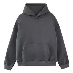 Sweat à capuche oversize pour homme en tricot épais et lourd, épaules tombantes, technique de broderie hivernale, logo personnalisé, grande taille - Product Image 5