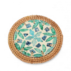 Mantel Individual de Nácar Combinado con Ratán para una Decoración de Mesa de Comedor Sostenible y Uso Doméstico, Procedente de Vietnam - Product Image 3