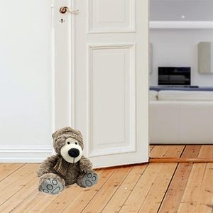 Fermaporta decorativo per bambini in poliestere/tessuto da 1.2kg di peluche marrone - Product Image 3