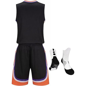 TF en Stock Basket Ball Uniforme Transpirable Bordado Jersey Malla Juventud Baloncesto Uniforme Reversible - Product Image 3