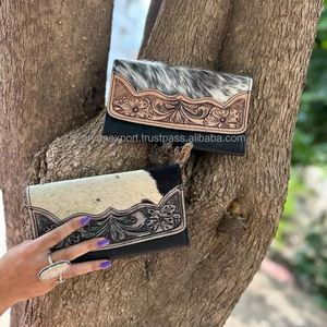 กระเป๋าคลัทช์หนังผู้หญิงหนังแท้สำหรับผู้หญิงกระเป๋าเงินบัตรเครดิตหนังแท้ขายดีแบบตะวันตก - Product Image 2