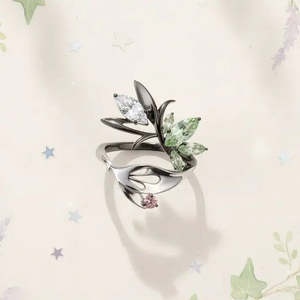 แหวนโปเกมอนเชย์มินสีเงิน เครื่องประดับสุดหรูสำหรับโอกาสเป็นของขวัญ - Product Image 3