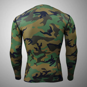 Rashguard MMA de manga larga personalizado con diseño liso de tela de compresión y logotipo OEM BJJ Rashguard - Product Image 2