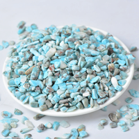 Vente en gros de puces de Larimar, perles de pierres précieuses naturelles polies pour la fabrication de bijoux, artisanat de guérison, décoration d'intérieur avec amour