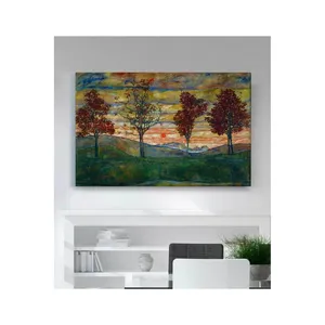Fida Egon Schiele Quatre arbres au coucher du soleil Impression sur toile - Product Image 6