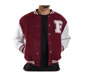 Nueva chaqueta universitaria de moda de alta calidad Chaqueta universitaria de lana con logotipo personalizado de cuero de la mejor calidad para hombre - Product Image 1