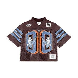 Camiseta de Fútbol Americano 100% Poliéster, Malla Transpirable, Antibacteriana, Absorbe la Humedad, Hombros Caídos, Corta, para Verano - Product Image 6