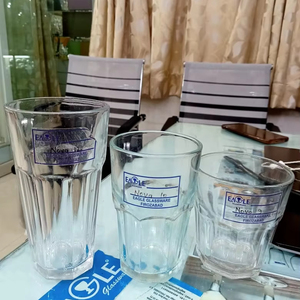 Tasse en verre transparente classique | Verre léger pour les boissons quotidiennes - Product Image 1