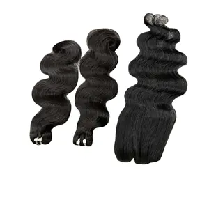 Virgin Mink Vietnam esisches Haar Virgin Cuticle Aligned Hair Kostenlose Probe Natural Wavy Hair Bundles mit Verschluss