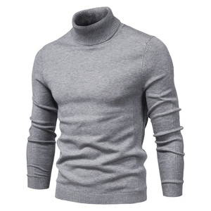 Pull à col roulé d'hiver XXL pour hommes pull épais de qualité décontracté couleur unie chaud coupe ajustée pull pour hommes pull d'hiver - Product Image 3
