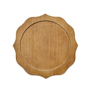 Assiette de chargeur antique décorative en bois naturel fini élégant faite à la main assiettes de chargeur rondes en bois de couleur pure - Product Image 4