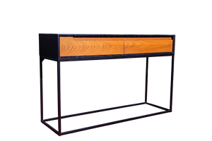 Mesa de consola de madera de roble blanco moderno almacenamiento diseño multifuncional patas de Metal para el hogar muebles apartamentos salas de estar - Product Image 3