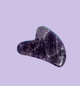 Gua sha de amatista natural acabado a mano para el cuidado facial, herramienta de masaje de cristal de jade, piedra preciosa auténtica, suministro al por mayor, alta calidad - Product Image 2