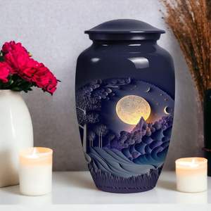 Urne funéraire unique en métal pour adultes, unisexe, pour cendres et restes humains, taille et design personnalisables - Product Image 3