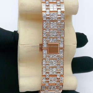 Lujo Invisible corte Diamante reloj trendsetter clásico Fiesta desgaste Iced out Diamond Watch VVS Lab piedra oro rosa reloj Premium - Product Image 5